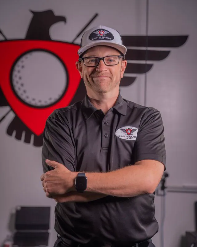Chase Toomey in an Eagle Quest Golf polo and hat